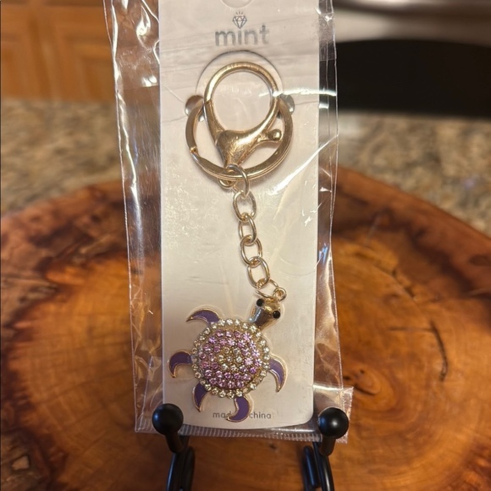 Mint Pink Turtle Bag Charm/Key Chain Combo